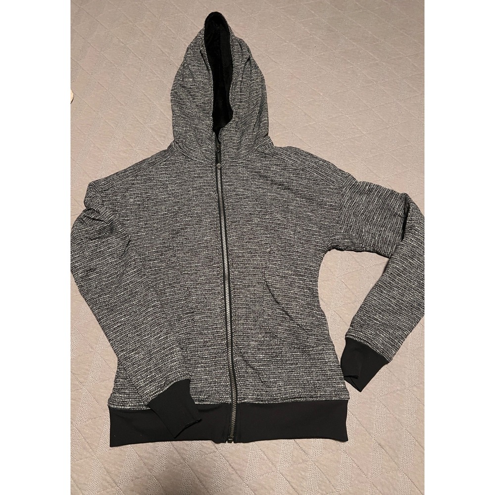 Lululemon Daily Yoga Jacket Womens 6 Coco Pique Black Gray Full Zip Thumbholes - Picture 12 of 14